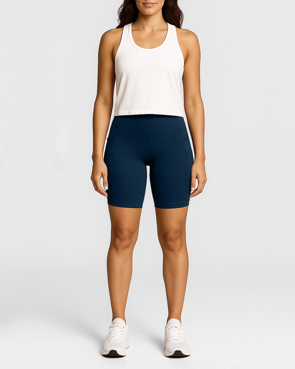 Dena Recycled Biker Shorts Met Zakken - Navy