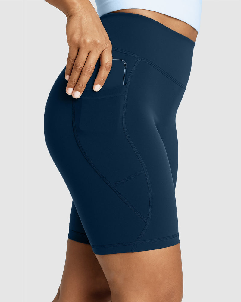 Dena Recycled Biker Shorts Met Zakken - Navy